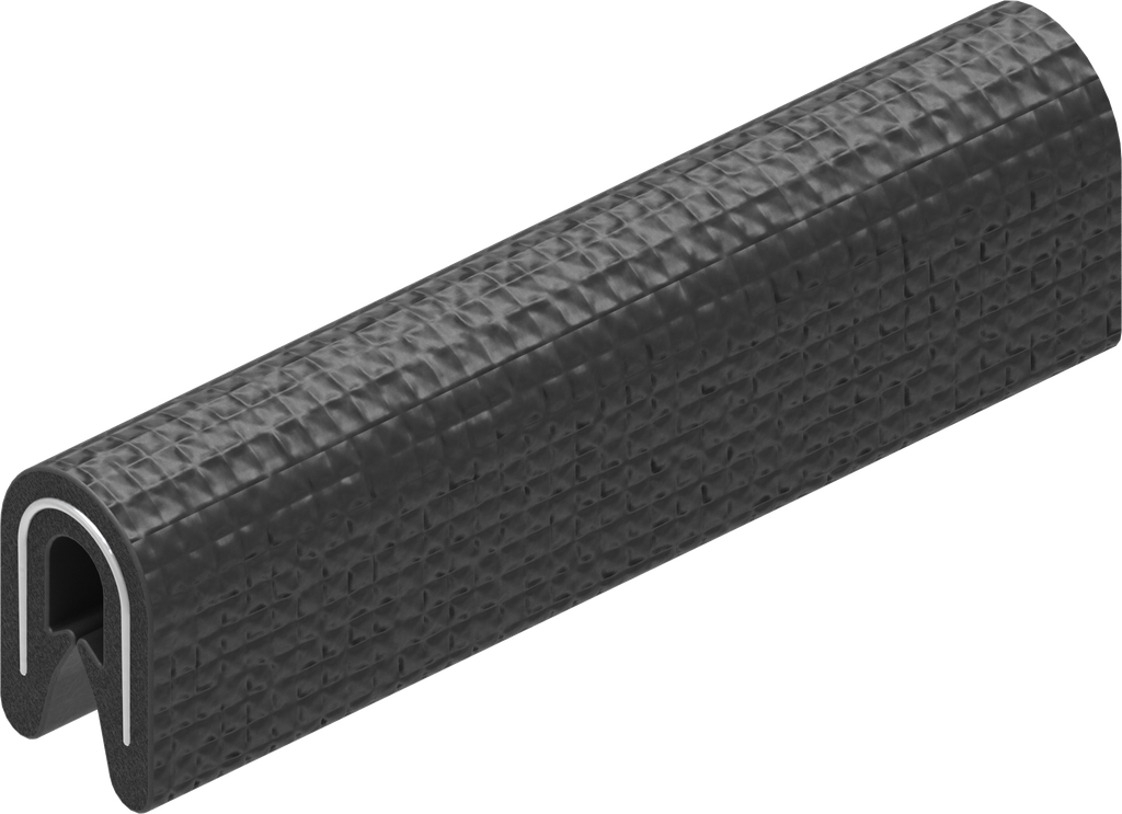 bordure de protection à clipser, PVC 70 ± 5 Shore A noir