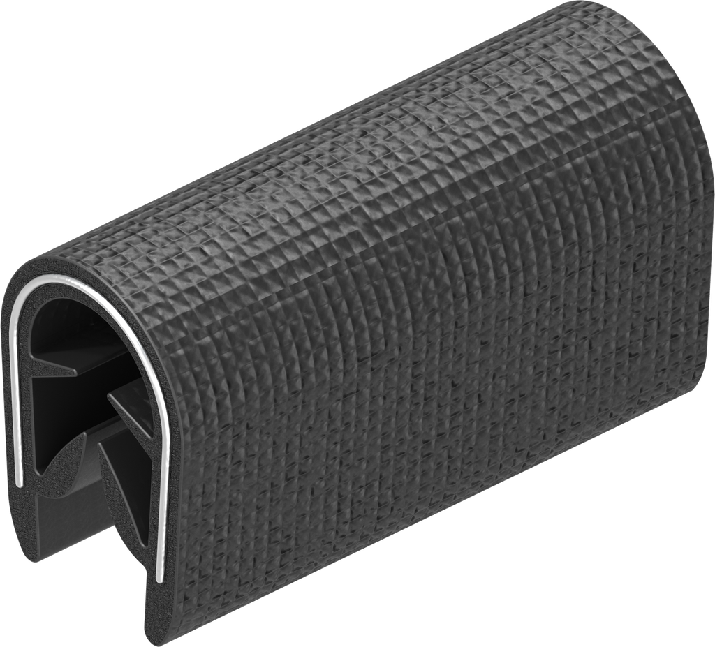 Cantonera para montaje a presión, PVC 70 ± 5 Shore A negro