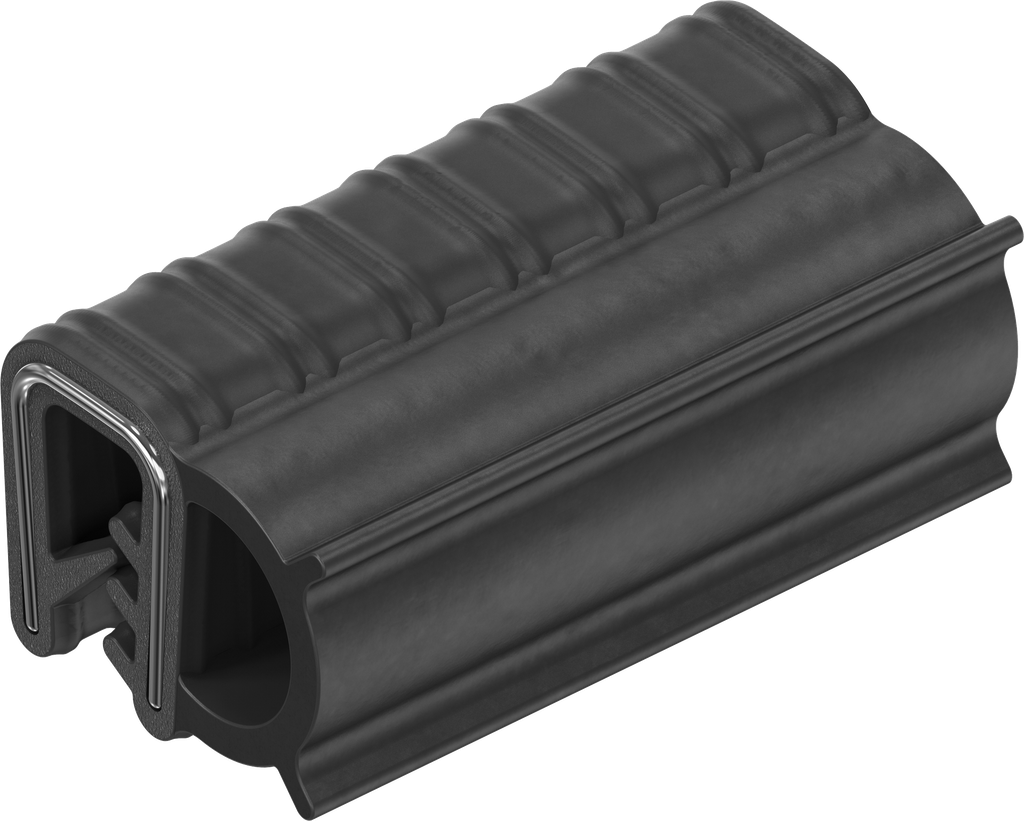 Afdichtprofiel zelfklemmend van brandwerende materiaal, Sponsrubber EPDM; klemprofiel EPDM 60 ± 5 Shore A zwart