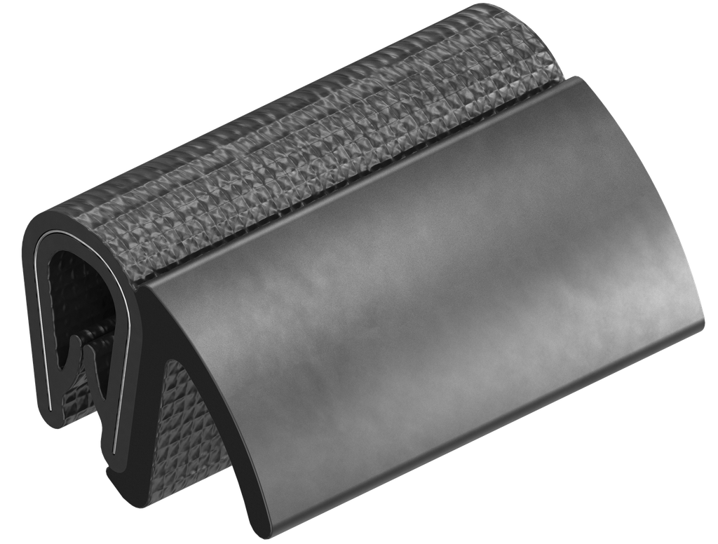 Sealing profile, self-clamping, Foam rubber EPDM; clamping profile PVC 70 ± 5 Shore A black