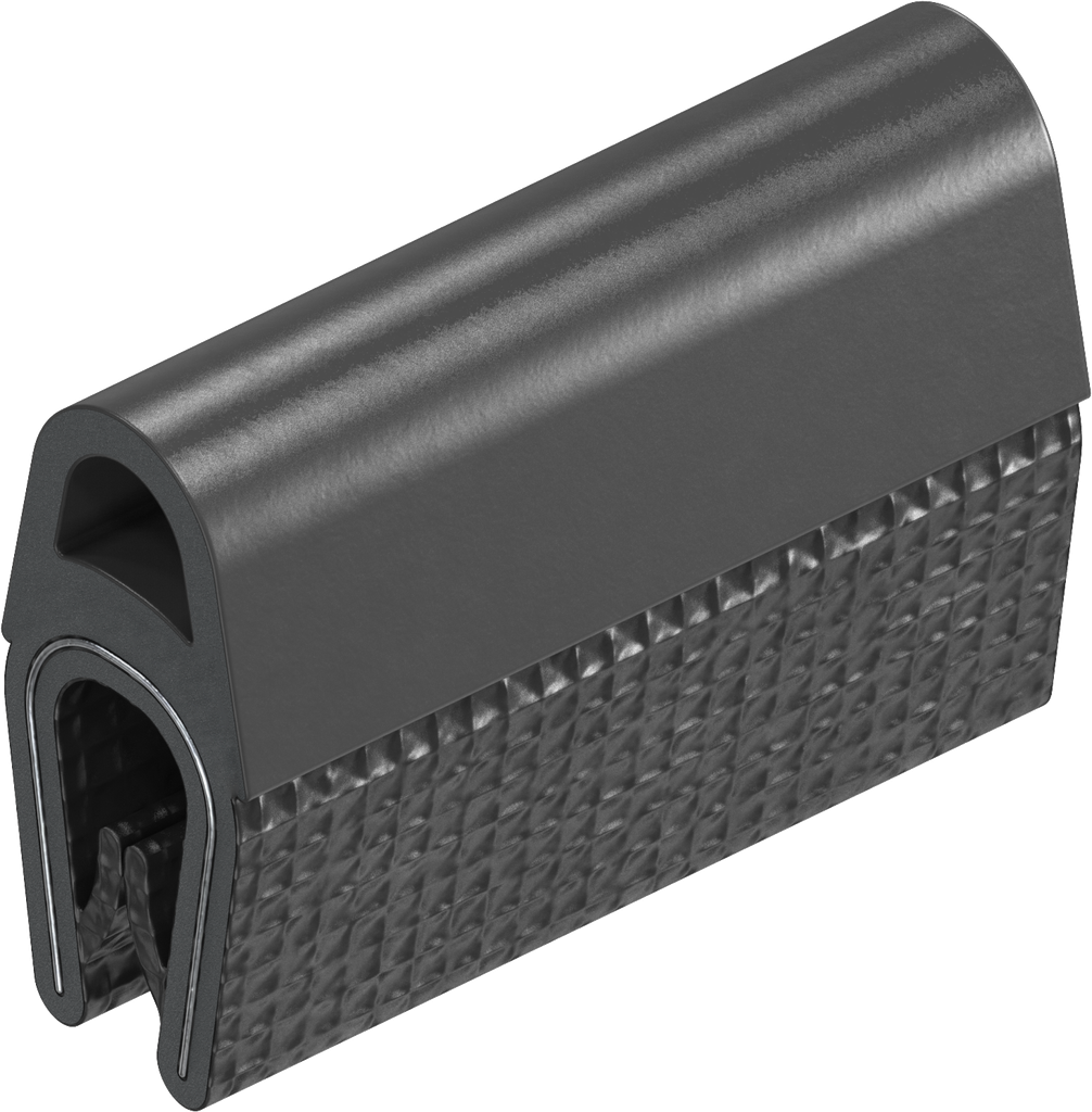 Dichtprofil selbstklemmend, Moosgummi EPDM; Klemmprofil PVC 70 ± 5 Shore A schwarz