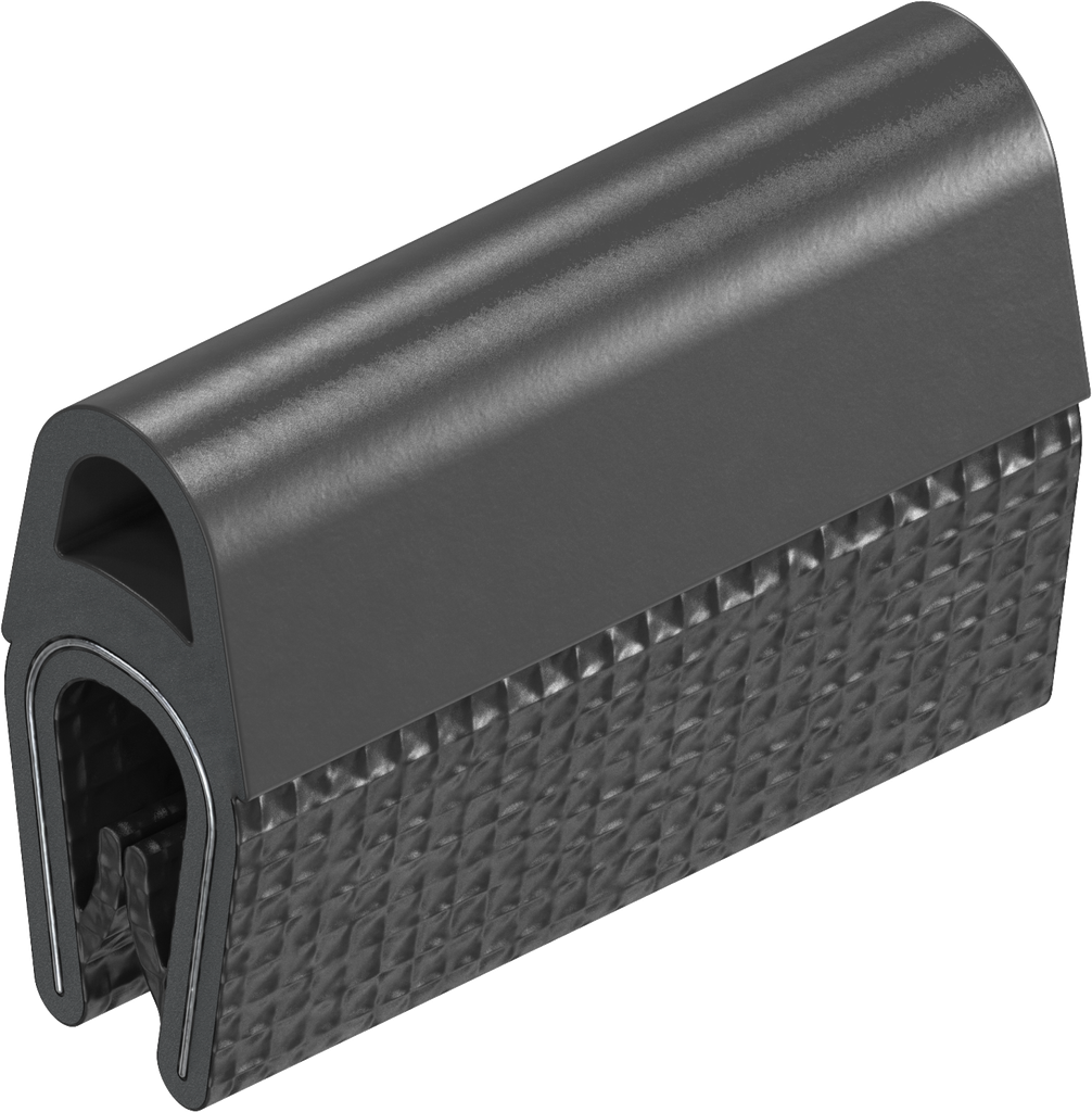 Sealing profile, self-clamping, Foam rubber EPDM; clamping profile PVC 70 ± 5 Shore A black