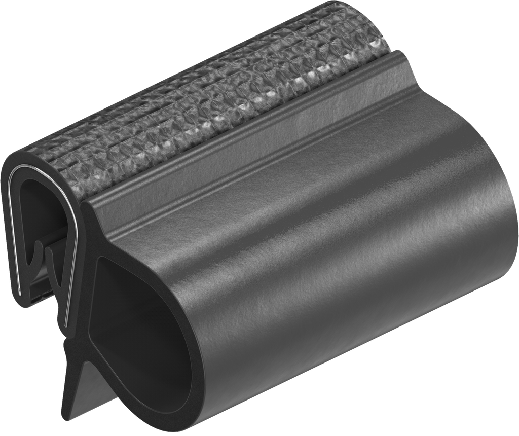 Dichtprofil selbstklemmend, Moosgummi EPDM; Klemmprofil PVC 70 ± 5 Shore A schwarz