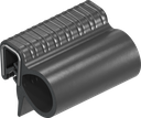Perfil de junta para montaje a presión, caucho microporoso EPDM; perfil base EPDM 65 ± 5 Shore A negro