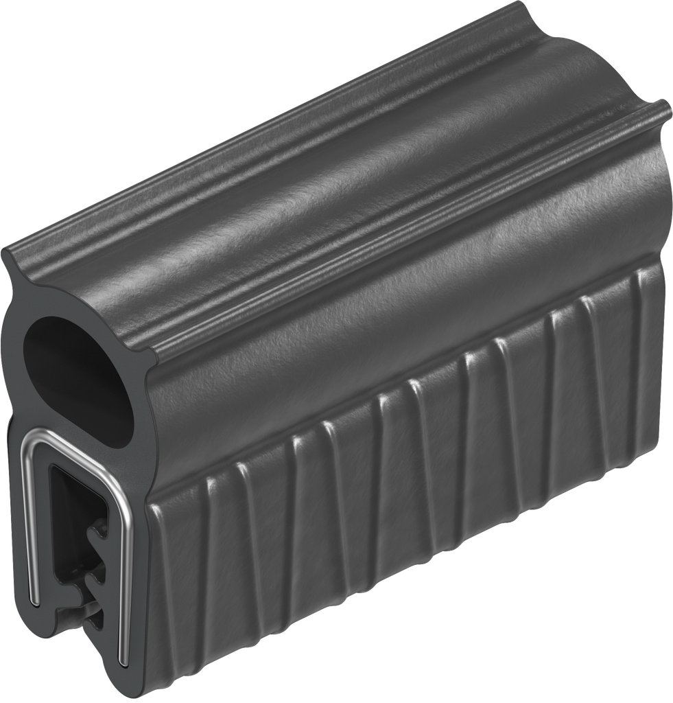 Sealing profile made of fire protection material, self-clamping, Foam rubber EPDM; clamping profile foam rubber EPDM black