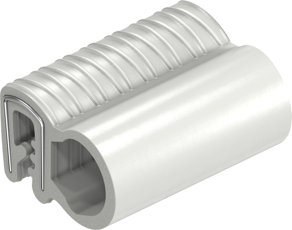 Afdichtprofiel zelfklemmend van brandwerende materiaal, Siliconen massief materiaal 75 ± 5 Shore A zuiver wit
