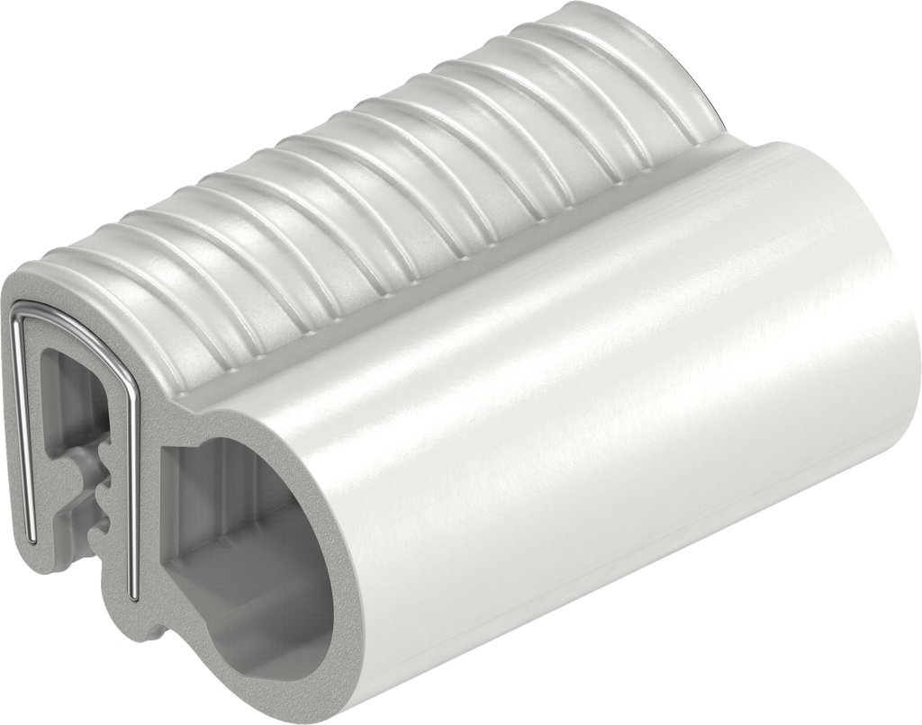 Dichtprofil selbstklemmend aus Brandschutzmaterial, Siliconvollmaterial 75 ± 5 Shore A reinweiß