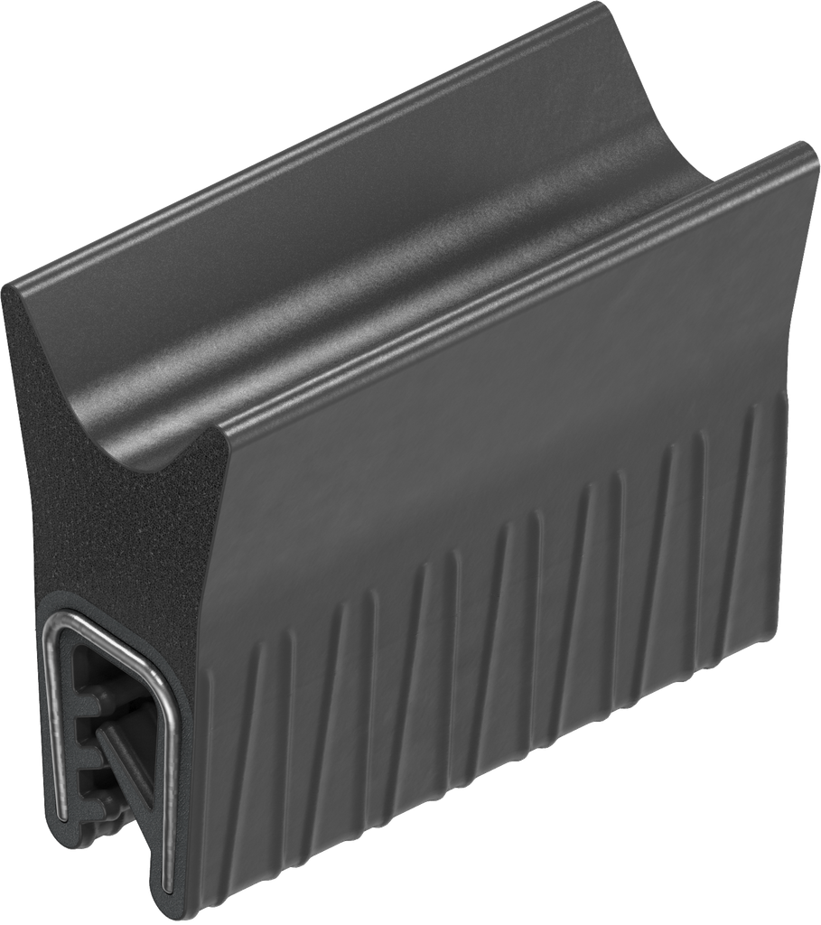 Perfil de junta de material de protección contra incendios para montaje a presión, caucho microporoso EPDM; perfil base EPDM 60 ± 5 Shore A negro