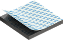 Zellgummi 3 x 30 mm, EPDM schwarz dehnungsfrei und selbstklebende Montagehilfe