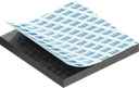 Zellgummi 3 x 30 mm, EPDM schwarz dehnungsfrei und selbstklebende Montagehilfe