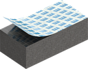 Zellgummi 10 x 15 mm, EPDM schwarz dehnungsfrei und selbstklebende Montagehilfe