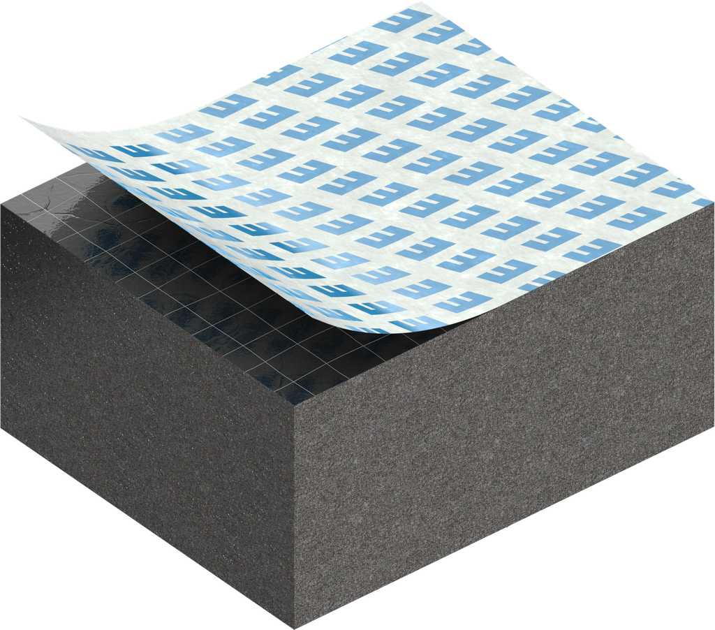 Zellgummi 20 x 25 mm, EPDM schwarz dehnungsfrei und selbstklebende Montagehilfe