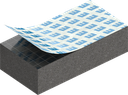 Zellgummi 8 x 15 mm, CR schwarz dehnungsfrei und selbstklebende Montagehilfe