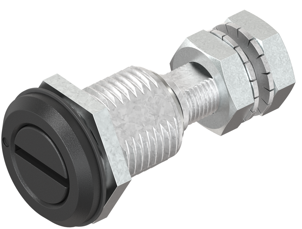 Draai-span-slot sleuf 1,5x3, Zamak zwart gepoedercoat