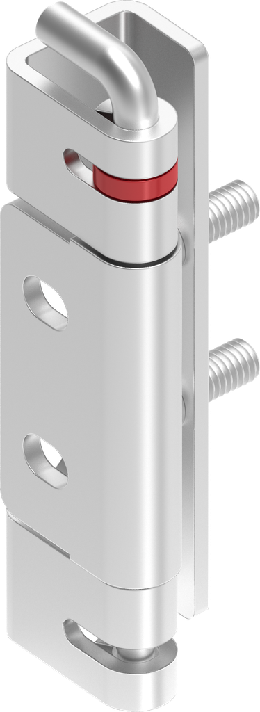 Cerniera 125° con spina fissa, acciaio inox AISI 304