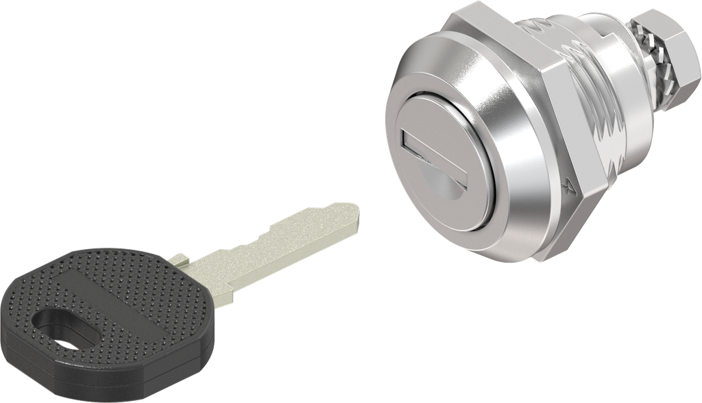 Chiusura 1/4 di giro con cilindro, chiave EK 333, acciaio inox AISI 316