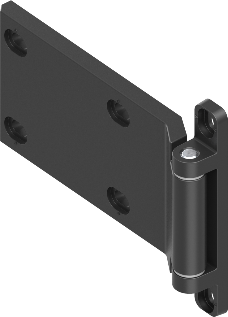 180° 2D-scharnier, Zamak zwart gepoedercoat