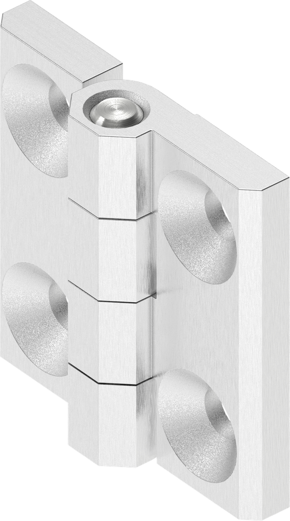Charnière 180°, inox AISI 316 poli