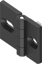 Charnière 180° pour profilés aluminium, zamak époxy noir