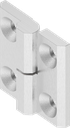 Charnière 180° version droite, inox AISI 316 poli