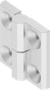 Charnière 180° version gauche, inox AISI 316 poli