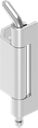 Bisagra 120°, acero inoxidable AISI 304