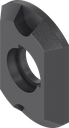 Rozet 90°-begrenzing links voor afsluitbaar hevelslot, polyamide GF zwart
