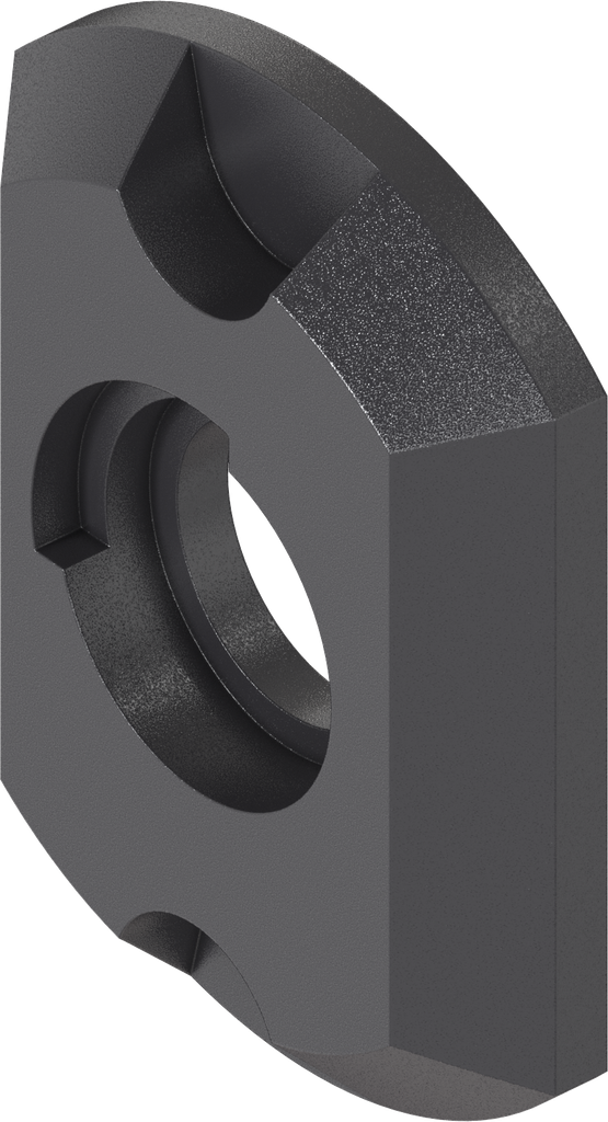 Rosetta con fermo a 90° a destra per maniglia a leva con chiave, poliammide GF nero