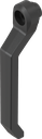 poignée extérieure longue avec renfort pour axe en acier, polyamide GF noir