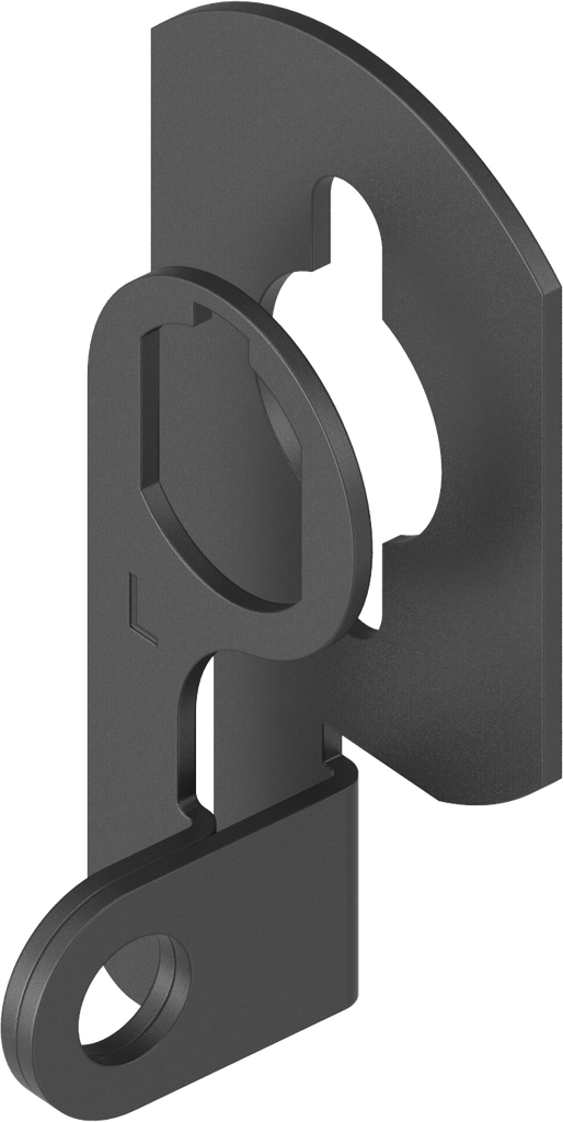 Toebehoren hangslot linker variant, Staal zwart gepoedercoat