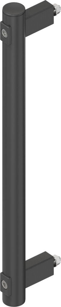 Tube handle, Aluminium black plastic-coated