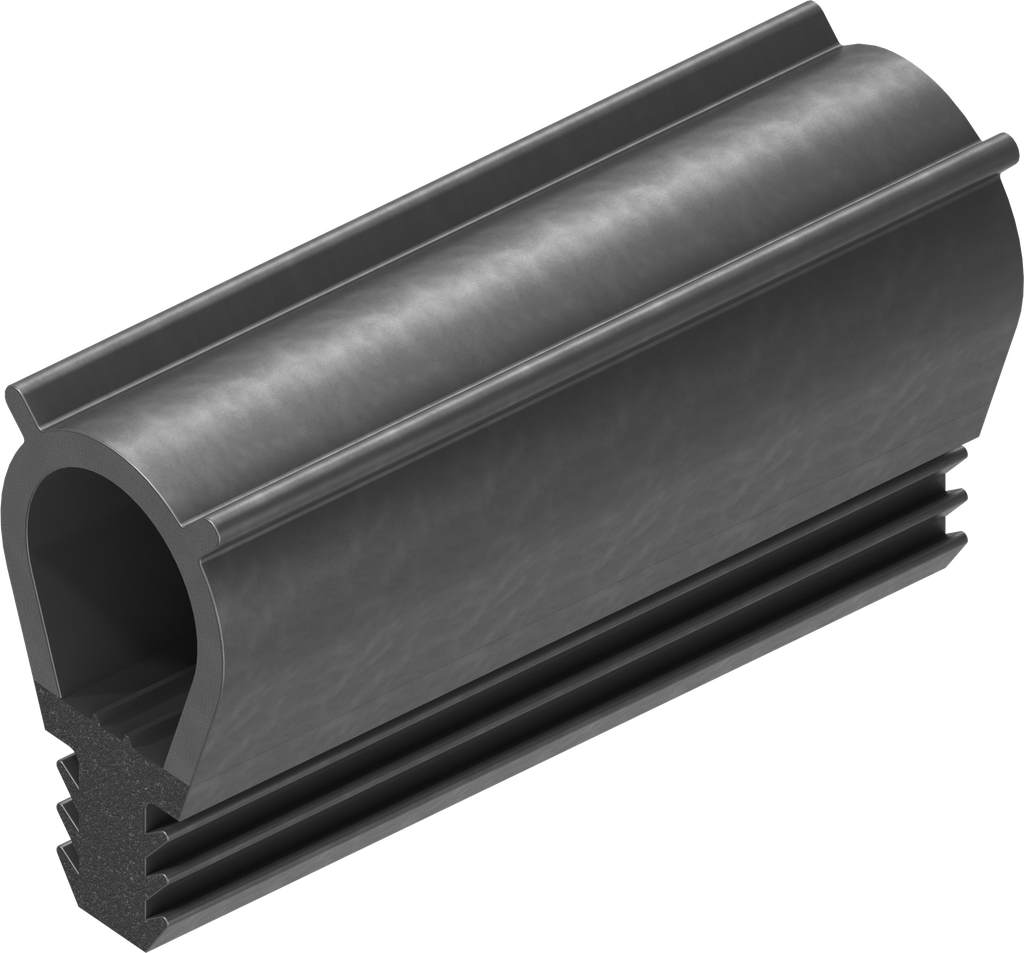 Sealing profile, Foam rubber EPDM; clamping profile EPDM 55 ± 5 Shore A black