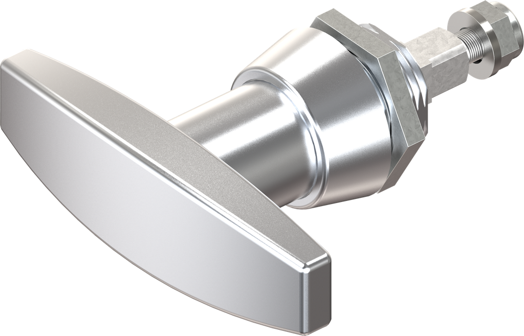 Asa en T, sin llave, zamak cromado