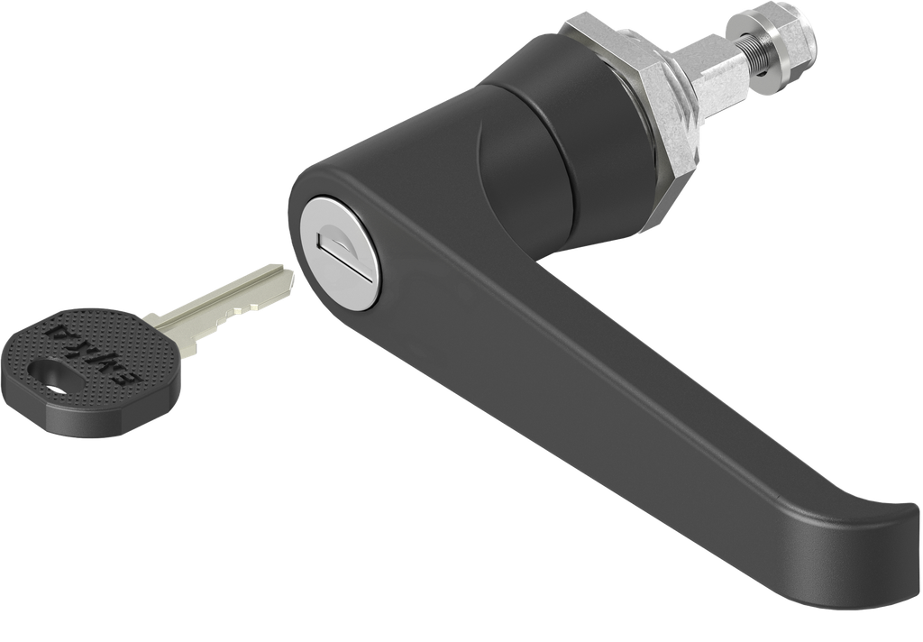 L-handle keyed EK 333, Zinc die black powder-coated