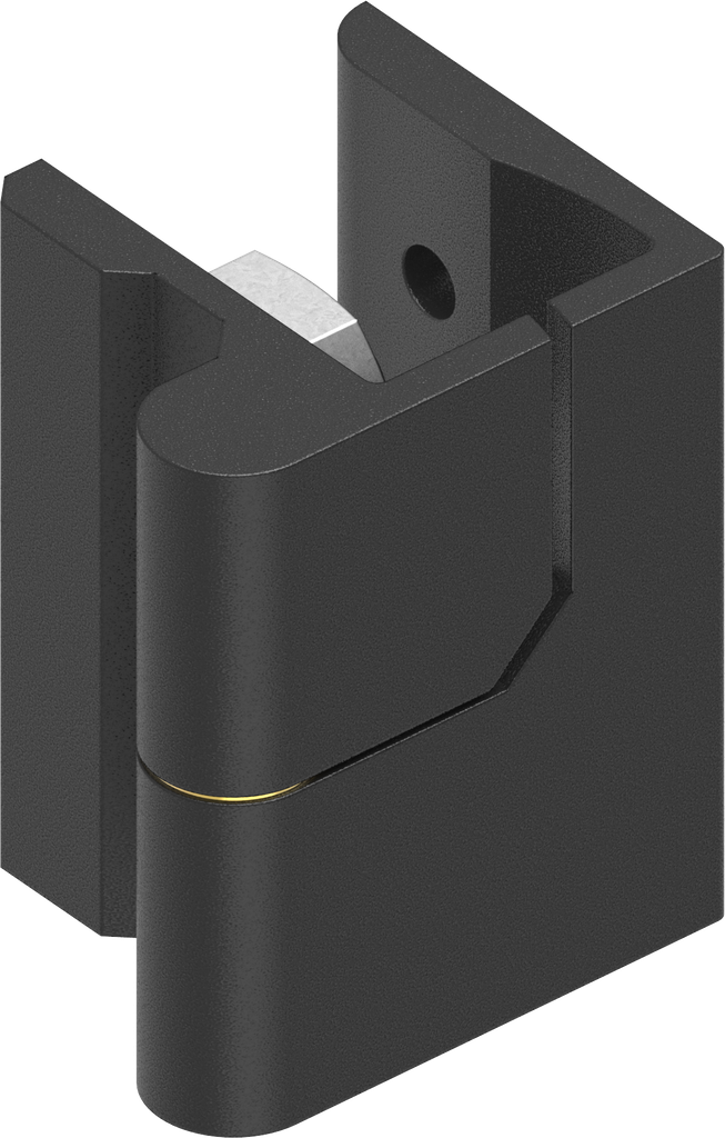 180° Hinge, right version, Zinc die black powder-coated