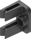 Stanggeleider voor platte stang 14x3 inklikbaar voor smalle inbouwruimte, polyamide zwart