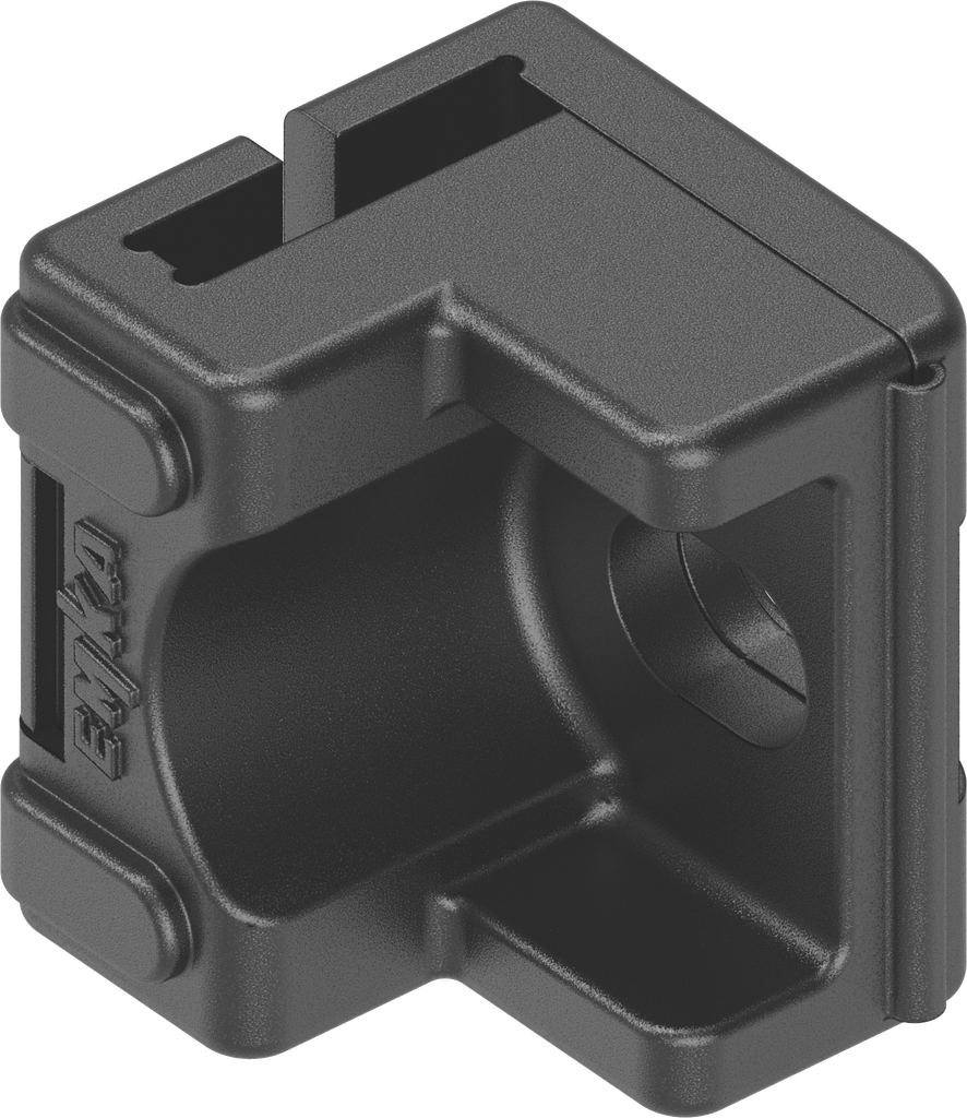 Stanggeleider voor platte stang 14x3, polyamide zwart