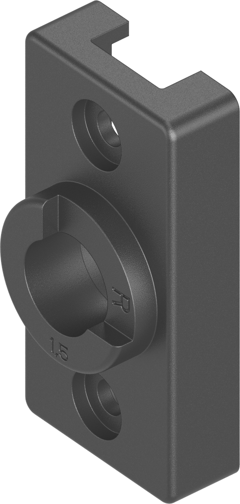 Casquillo del cojinete con stop, derecha, para Ts = 1,5 mm, poliamida GF negro