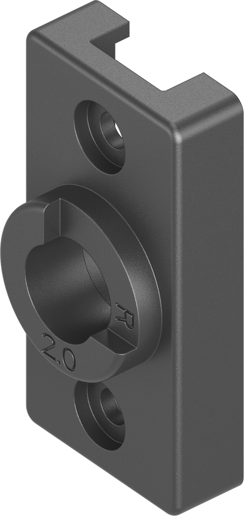 Sluitlipadapter met begrenzing rechts voor Ts = 2 mm, polyamide GF zwart