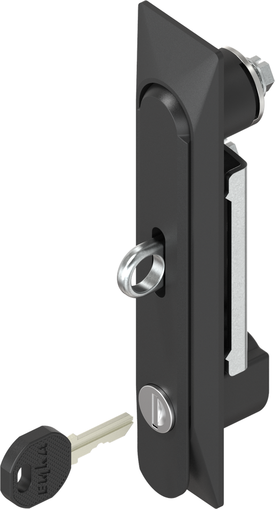 poignée escamotable 1 150 clé différente et pour cadenas, zamak époxy noir