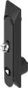poignée escamotable 1 150 avec embase universelle avec rotor triangle 8 et pour cadenas, polyamide et zamak époxy noir