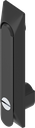 poignée escamotable 1 150 avec embase universelle avec rotor fente 2x4, polyamide GF noir