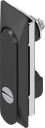 poignée escamotable 1 150 avec rotor fente 2x4, zamak époxy noir