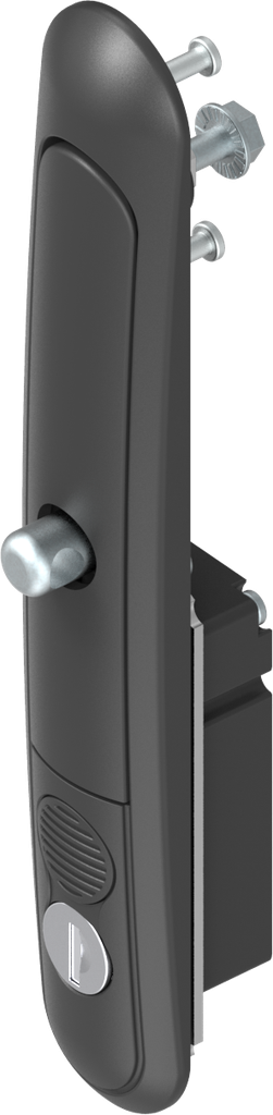 poignée escamotable avec bouton-poussoir 1185 pour came ou crémone clé EK 333 et pour cadenas, zamak époxy noir