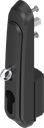 poignée escamotable avec capot et module pour demi-cylindre 40 mm (A = 30 mm) et pour cadenas, polyamide GF noir