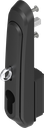 poignée escamotable avec capot et module pour demi-cylindre 40 mm (A = 30 mm) et pour cadenas, polyamide GF noir