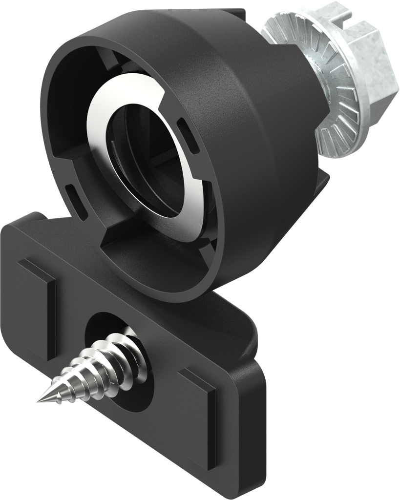 Sluitlipadapter met montagebeugel, PBT GF en polyamide GF zwart
