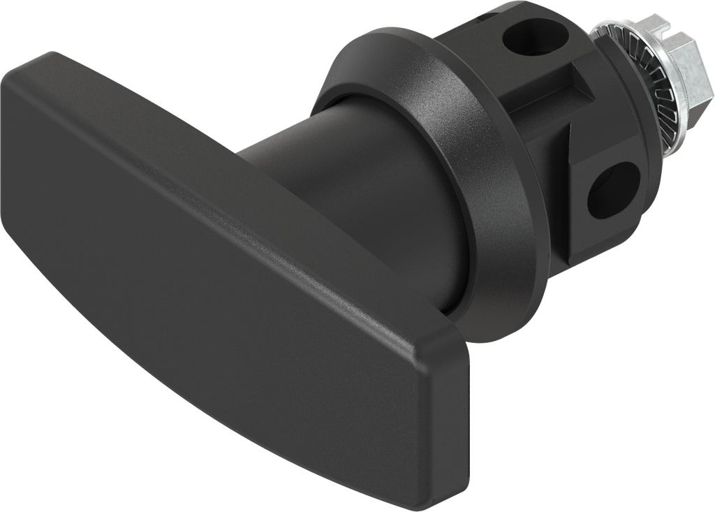 Plug-in T-greep, klein, zonder slot, polyamide GF zwart