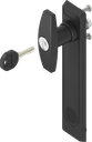 capotage 2153 avec poignée en T clé EK 333, polyamide noir et zamak époxy noir