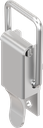 Chiusura a leva con filo non lucchettabile, forata, acciaio inox AISI 304